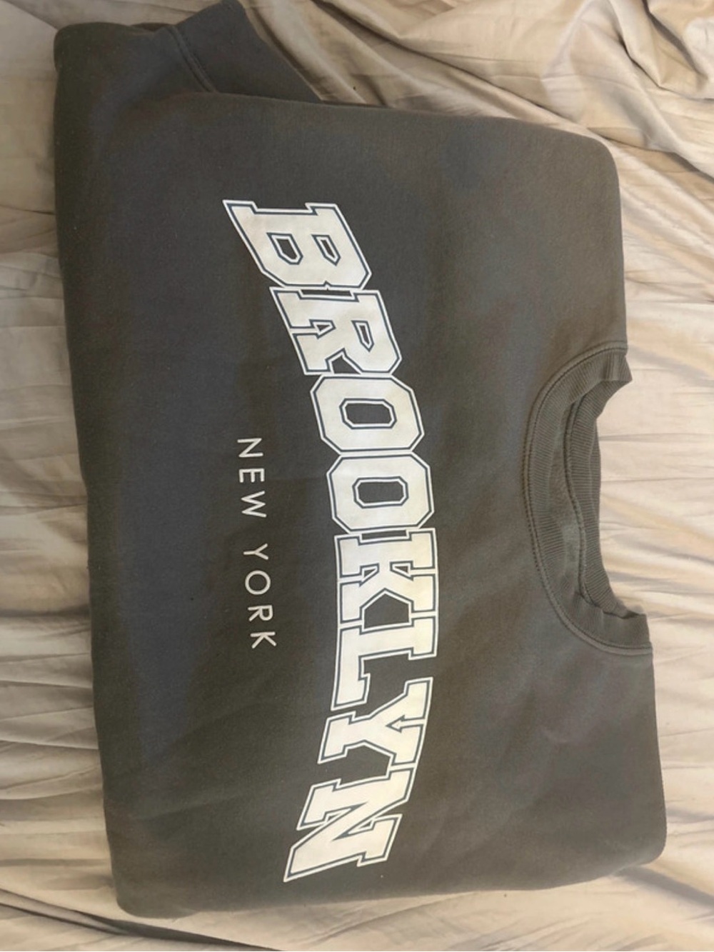 Awake Charcoal Brooklyn New York Graphic Crewneck Sweatshirt